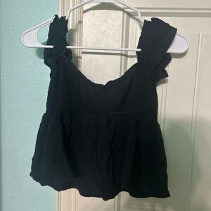 Hollister Black Ruffled Blouse